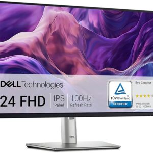 Dell P2425H 24 Inch Full HD (1920x1080) Monitor, 100Hz, IPS, 5ms, 99% sRGB, USB-C, DisplayPort, HDMI, VGA, 4x USB, 1 Year Warranty, Black